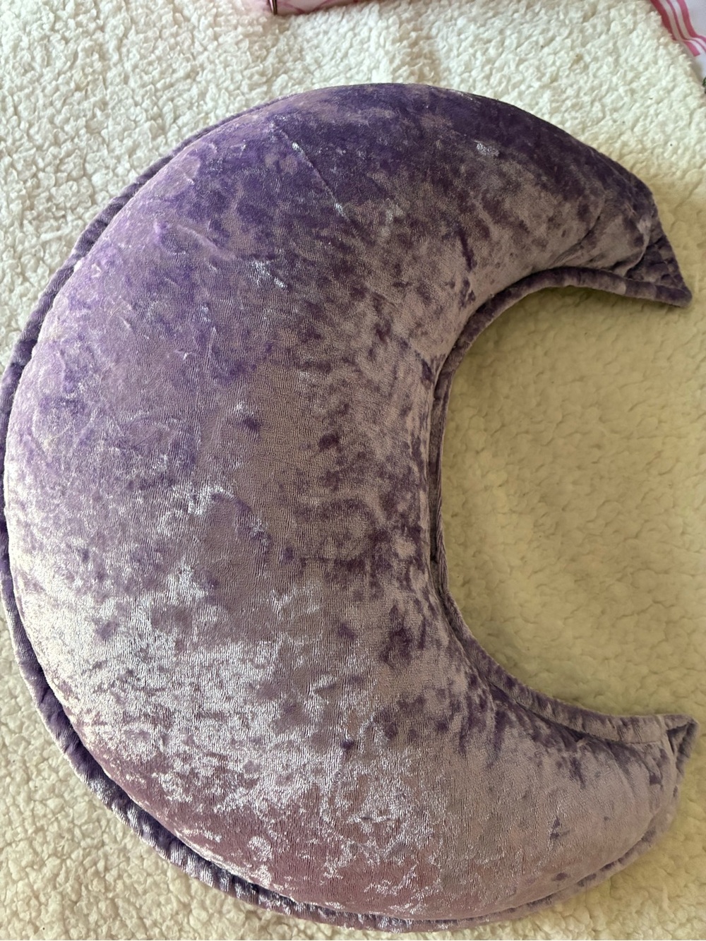 Plush Velvet Crescent Pillow - Purple